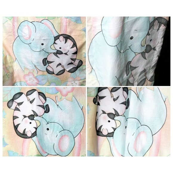 Elephant Zebra Goose Duck Baby Blanket Reversible Comforter Handmade Boy Girl - Picture 3 of 11